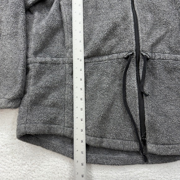 VTG Woolrich Mens M USA Made Gray Fleece Full Zip Hooded Jacket Outdoor Patch - Picture 5 of 9